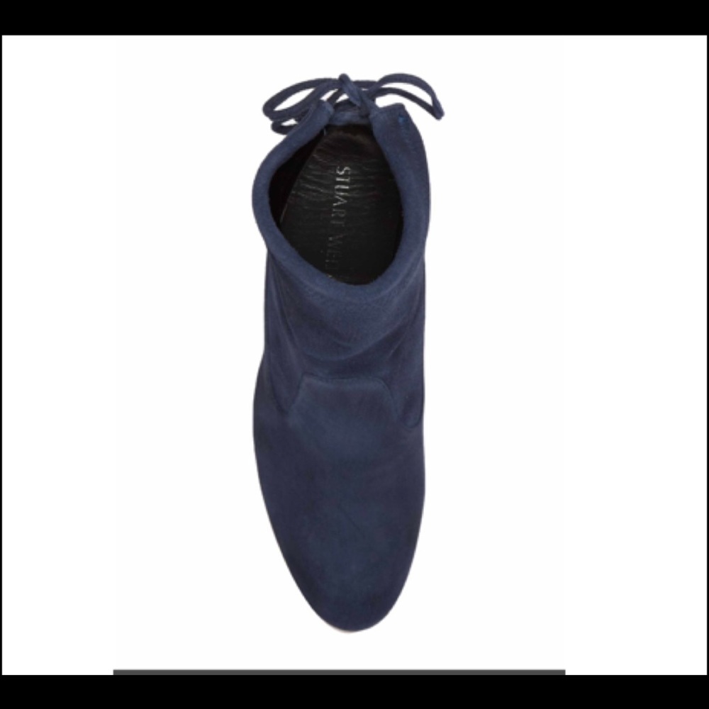 Stuart Weitzman Glove Suede Boots. Color:Nice Blue - Picture 4 of 6